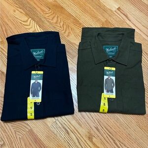 Woolrich men’s Black & Green Button-Up Shirts size S pure cotton-set of 2 shirts